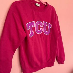 Hot Pink TCU Texas Christian University Sweatshirt